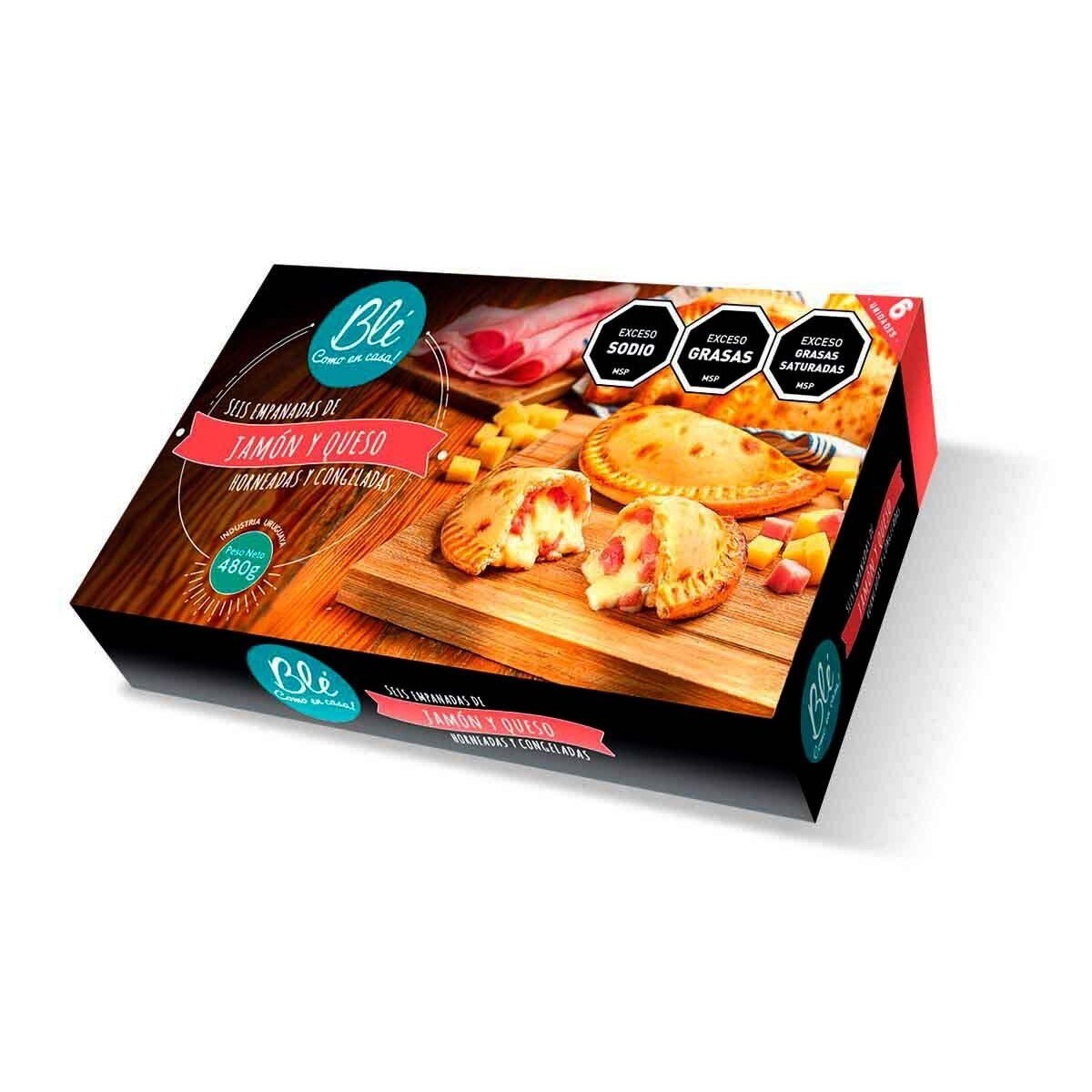 EMPANADA HORNEADA RETAIL JAMON Y QUESO X 6 UNIDADES 