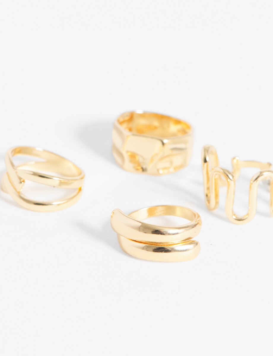 Set multiples anillos - dorado 
