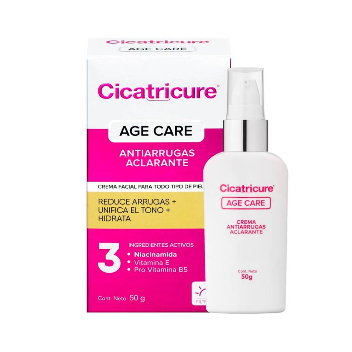 Crema Cicatricure Agecare Antiarrugas Aclarante - 50 Gr 