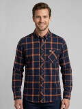 CAMISA DE VIYELA A CUADROS AZUL/NARANJA CAMISA DE VIYELA A CUADROS AZUL/NARANJA