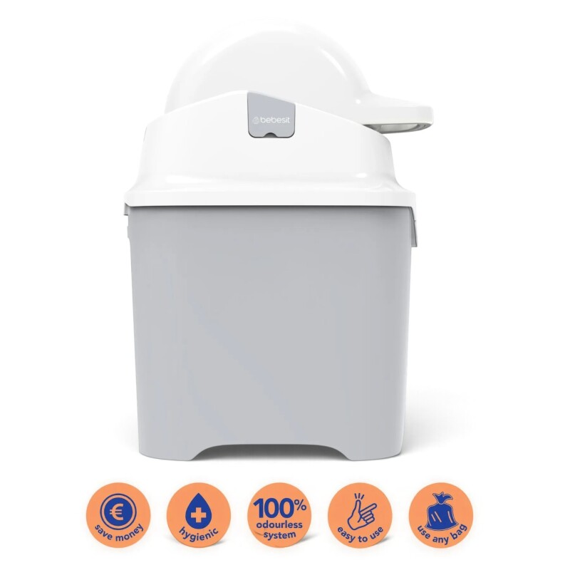 Contenedor de Pañales DIAPER CHAMP Bebesit Gris Contenedor de Pañales DIAPER CHAMP Bebesit Gris
