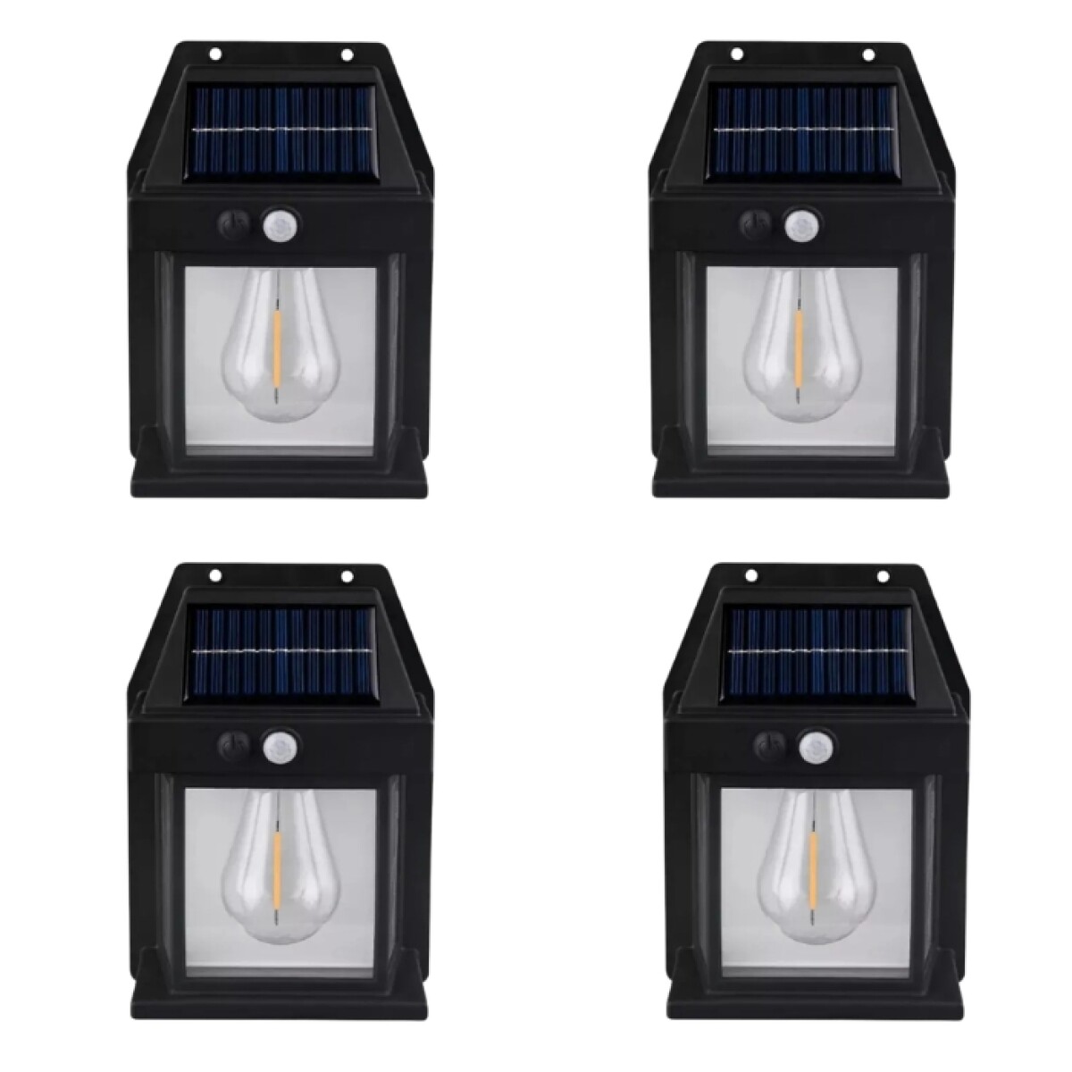 Farol Solar 4 Unidades/ Sensor Movimiento Luz Cálida Exterior 