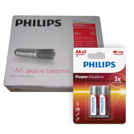 Pack de 12 Blister Pilas Alcalinas Philips LR6P2B/97 Aa 001
