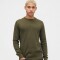 V-FRCH LS WAFFLE MINI LOGO CREW ARMY JACKET GREEN
