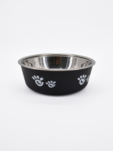 PLATO METALICO MASCOTAS NEGRO