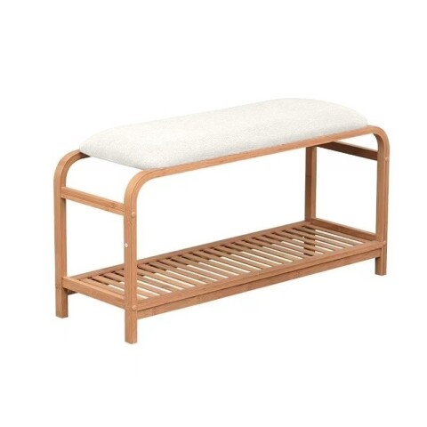 BANCO MADERA C/ASIENTO FORRADO 30x90x48CM NATURAL BANCO MADERA C/ASIENTO FORRADO 30x90x48CM NATURAL
