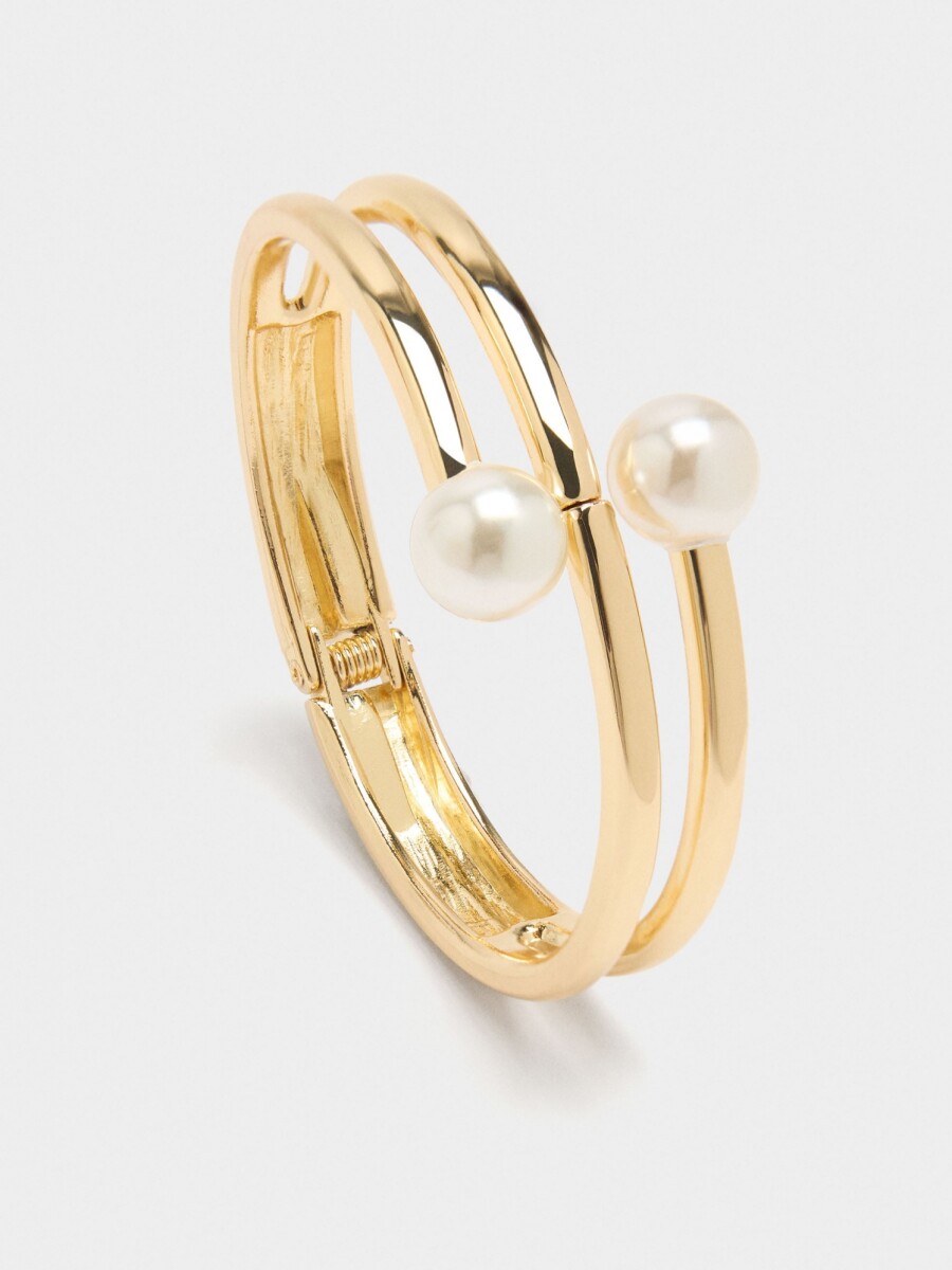 Pulsera Espiral De Perlas blanco