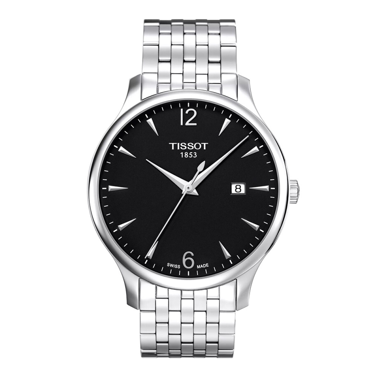 Reloj Tissot Tradition de acero con esfera negra 