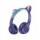Auriculares BT Plegables Orejas Gato con Luz LED RGB Azul