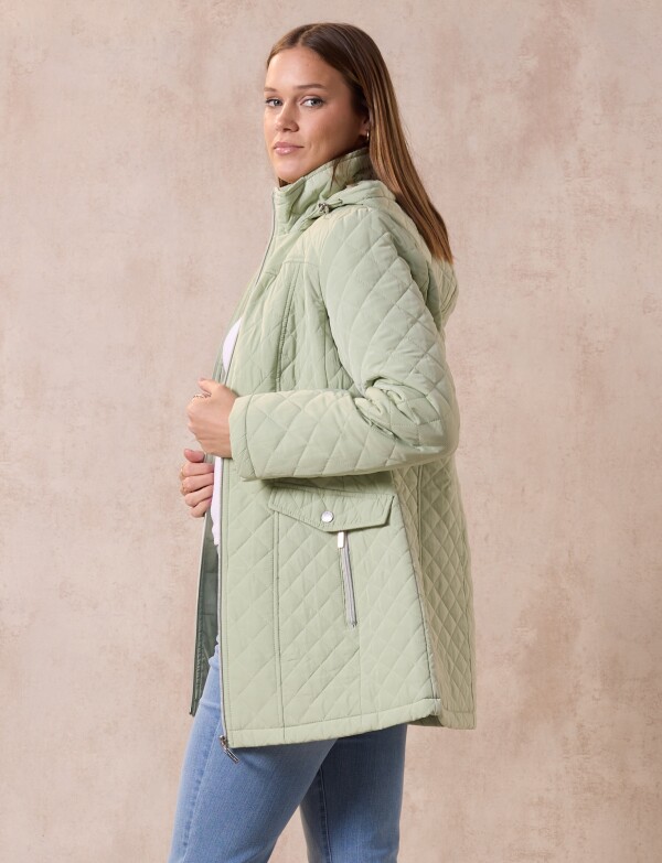 Campera Capitoneada Capucha VERDE CLARO