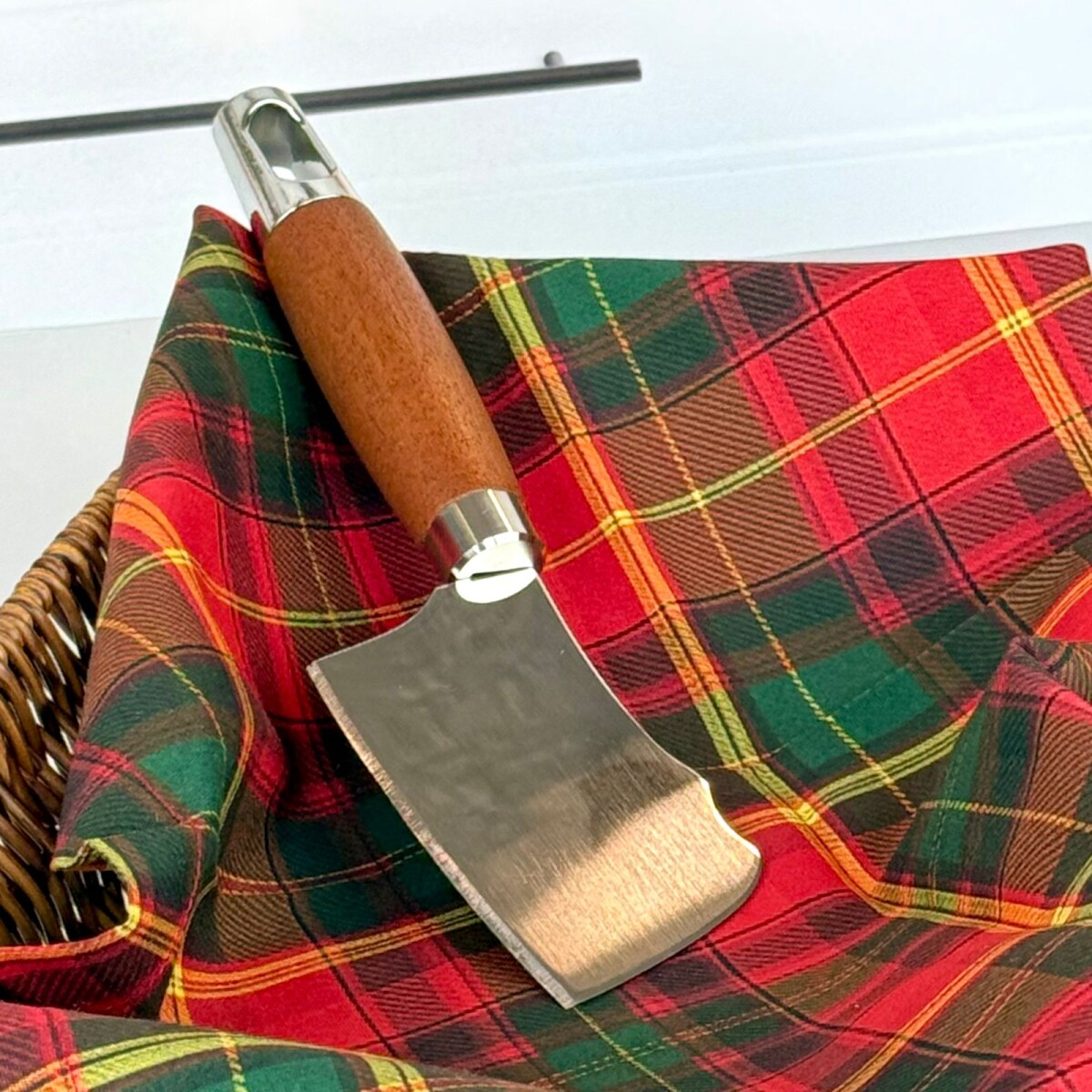 Cuchillo Tipo Hacha de Cocina de Acero Inoxidable con Mango de Madera 