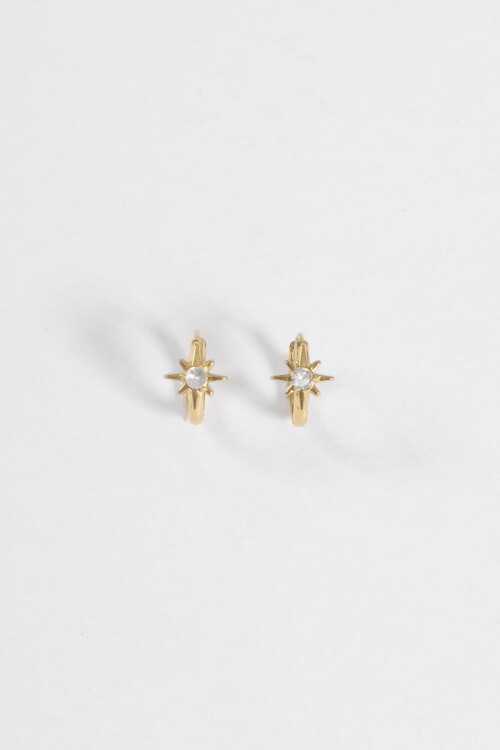 Aros acero star dorado