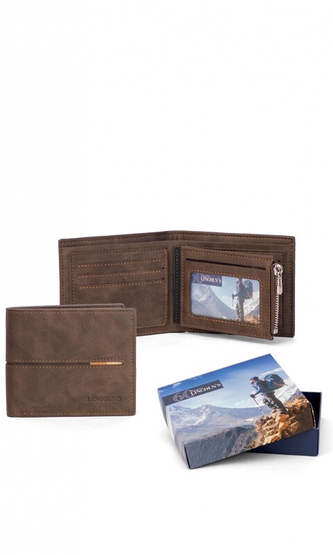 BILLETERA HOMBRE VAN GOGH TOPO C/ GUARDA MARRON