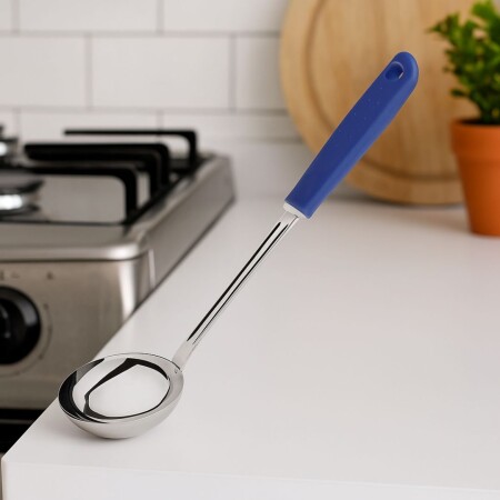CUCHARON ACERO INOXIDABLE TRAMONTINA UTILITA AZUL CUCHARON ACERO INOXIDABLE TRAMONTINA UTILITA AZUL