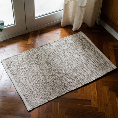 Alfombra algodón tejida 50x80cm Crema