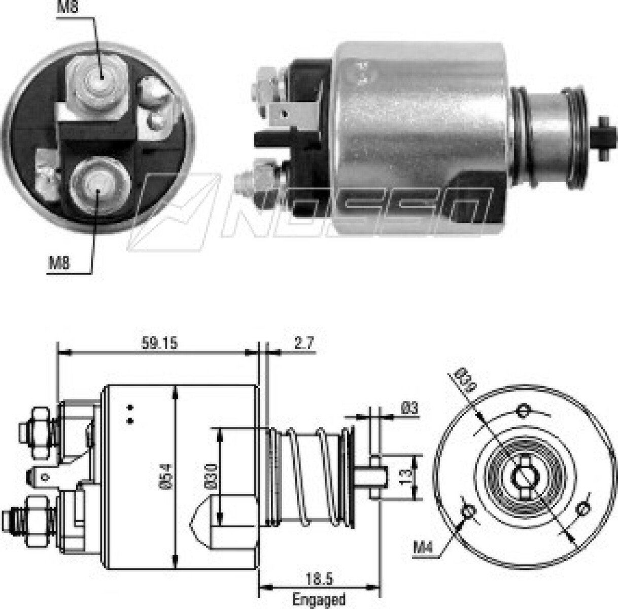 AUTOMATICO DE ARRANQUE - SOLENOIDE VALEO 12V RENAULT VOLVO ZM 