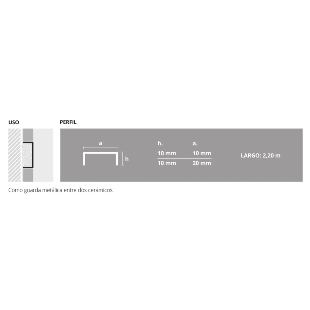 Acero Inox. Listello Clásico 20mm x 2.20 mt Esmerilado Acero Inox. Listello Clásico 20mm X 2.20 Mt Esmerilado