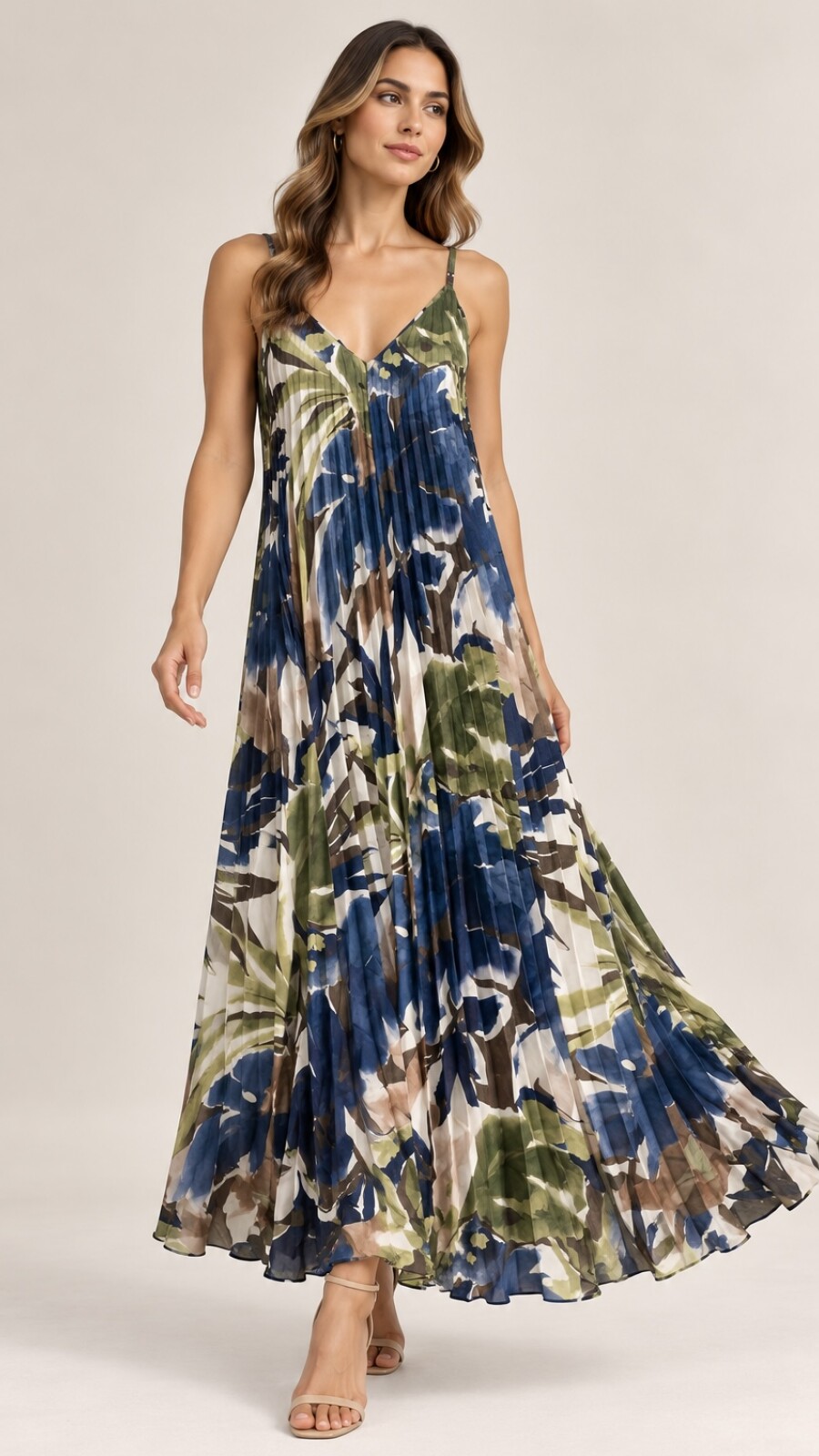 VESTIDO PLISADO AZUL