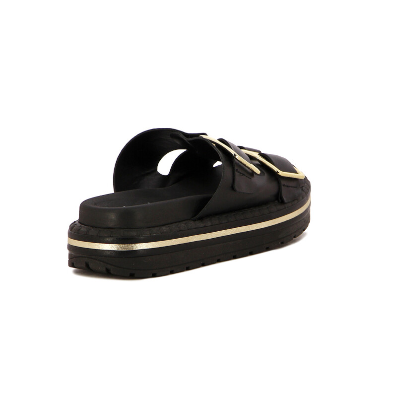 Sandalias Mujer Beira Rio Dos Fajas Y Hebillas Negro