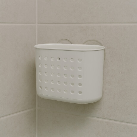 Cesto organizador con ventosas BLANCO