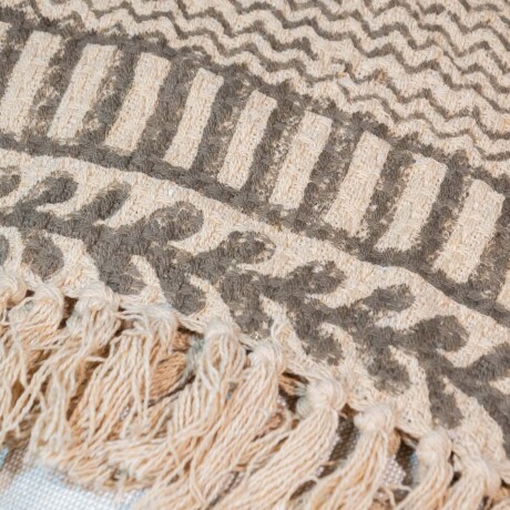 THROW NAUSA 130*170 LINO-Y-ALGODON GRIS/BLANCO
