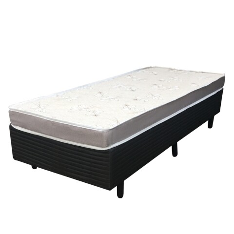 Juego de Dormitorio Sommier Quito 1 Plaza y Ropero 4 Puertas 2 Cajones Rústico Juego de Dormitorio Sommier Quito 1 Plaza y Ropero 4 Puertas 2 Cajones Rústico