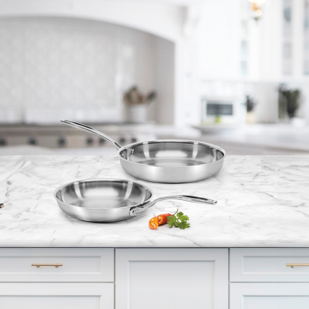 Cuisinart® Set de 2 sartenes de 5 capas en Acero Inoxidable de 22,86 cm y 27,94 cm. N/A