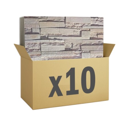 Placa Autoadhesiva Revestimiento Pared pack 10 Un Piedra Clara