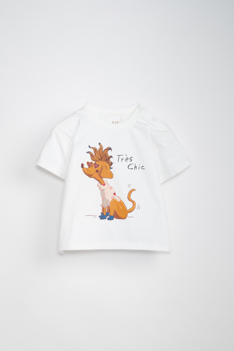 Remera estampada - Salchicha Blanco 
