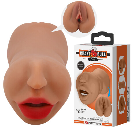 Masturbador Boca Vagina Realística Crazy Bull Zoey Marrón Masturbador Boca Vagina Realística Crazy Bull Zoey Marrón