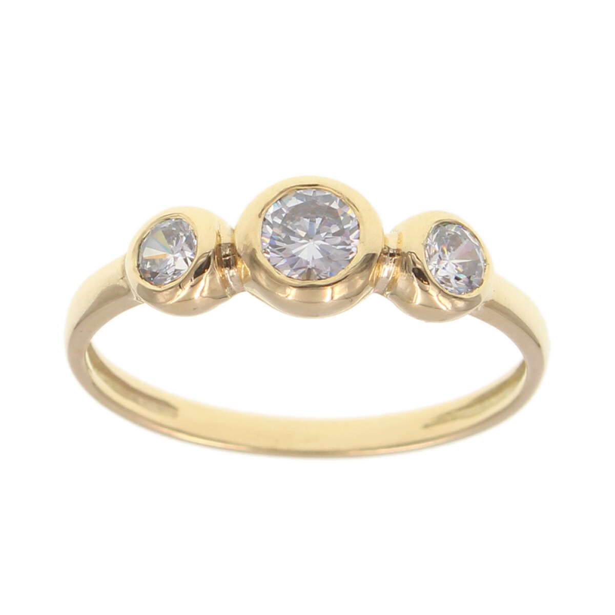 Anillo de oro amarillo 18k con circonias (adaptamos nuestros anillos a medida*) N9377 