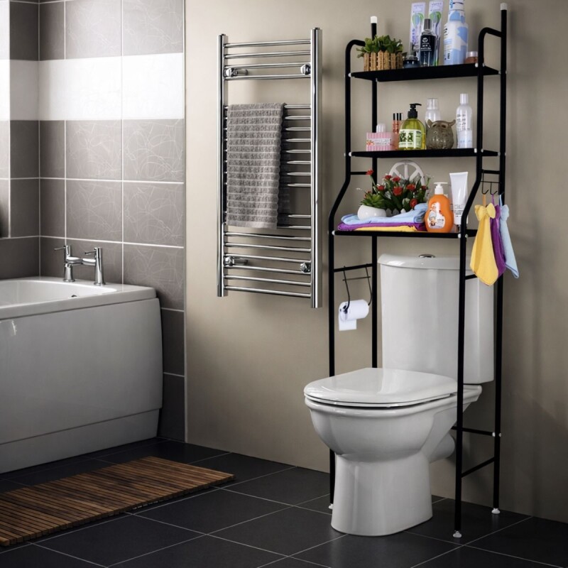 Estanteria Baño Inodoro Lavarropa Estante Organizador Negro Estanteria Baño Inodoro Lavarropa Estante Organizador Negro