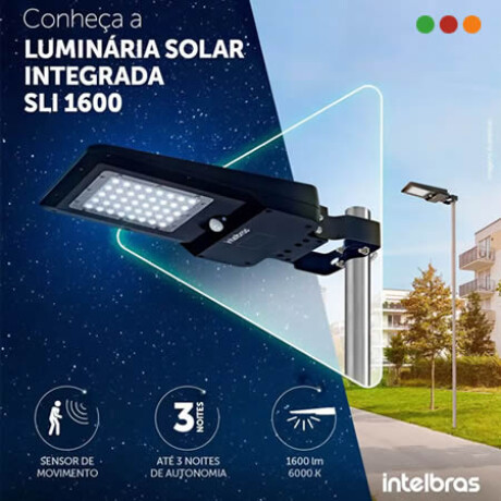 FAROL FOCO LED SOLAR BAT RECARGABLE SLI 1600 INTELBRAS Farol Foco Led Solar Bat Recargable Sli 1600 Intelbras