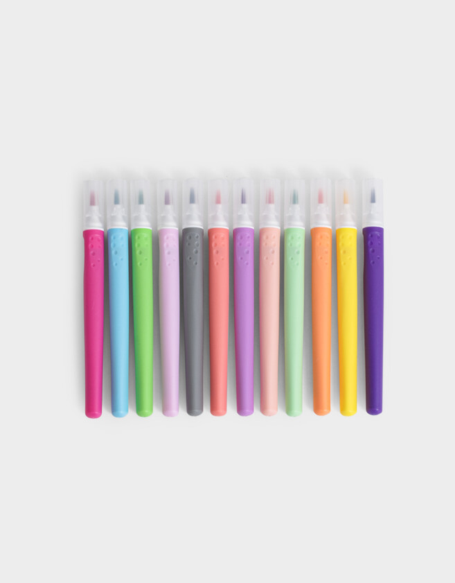 Resaltadores Estampados Set De 12 Marcadores Con Contenedor - Combinacion Multicolor