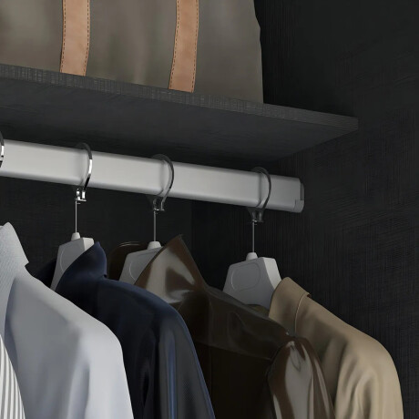 ROPERO VESTIDOR 2 CAJONES GUARDARROPA ARMARIO PLACARD CLOSET NEGRO