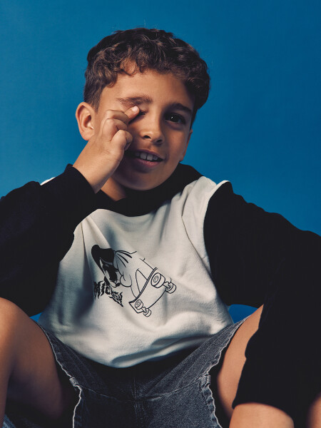 HOODIE BLACK MICKEY CRUDO