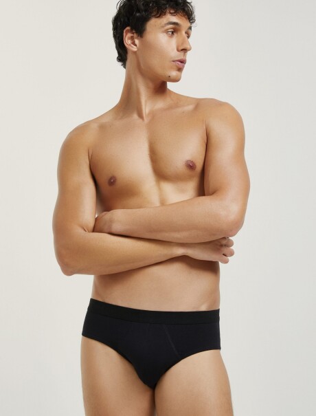 KIT DE 2 CALZONCILLOS SLIP CON ELASTANO NEGRO