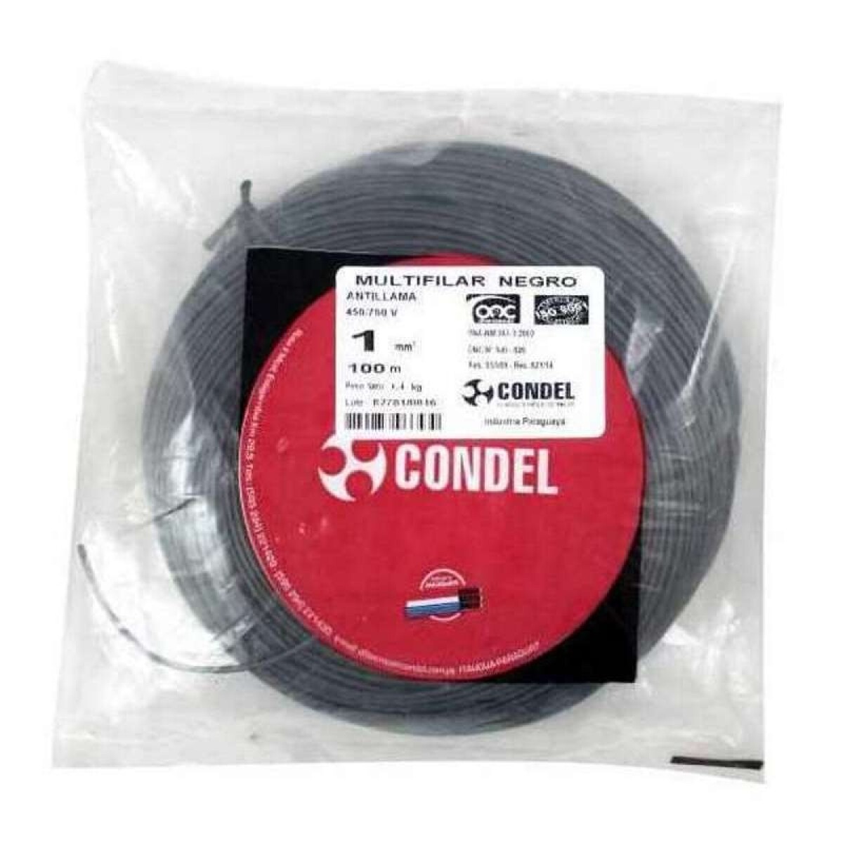 CABLE MULTIFILAR 1,00MM2 NEGRO CONDEL 