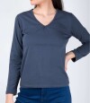 Remera básica algodón elastano Azul