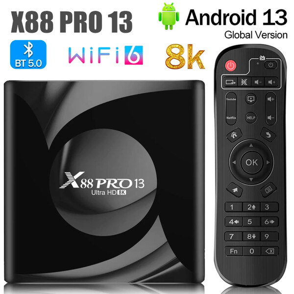 Smart Tv Box Gravity X8 Plus 4k 4/32 Gb + Mini Teclado Inalámbrico COMBO TV BOX X88PRO 4/32 + TECLADO SMART
