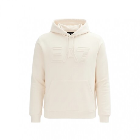 EA7 EMPORIO ARMANI LOGO SERIES ORGANIC-COTTON HOODED Cream
