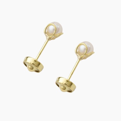 Caravanas para bebé en oro 18K y perla de cultivo Caravanas Para Bebé En Oro 18k Y Perla De Cultivo