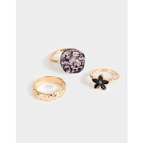 Sets Anillos Flores atrapadas Dorado