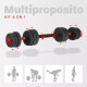 Set Mancuerna Bosco Ajustable + Barra 20 Kg Total Negro