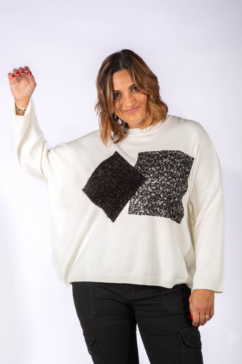 Sweater Mosaic Blanco