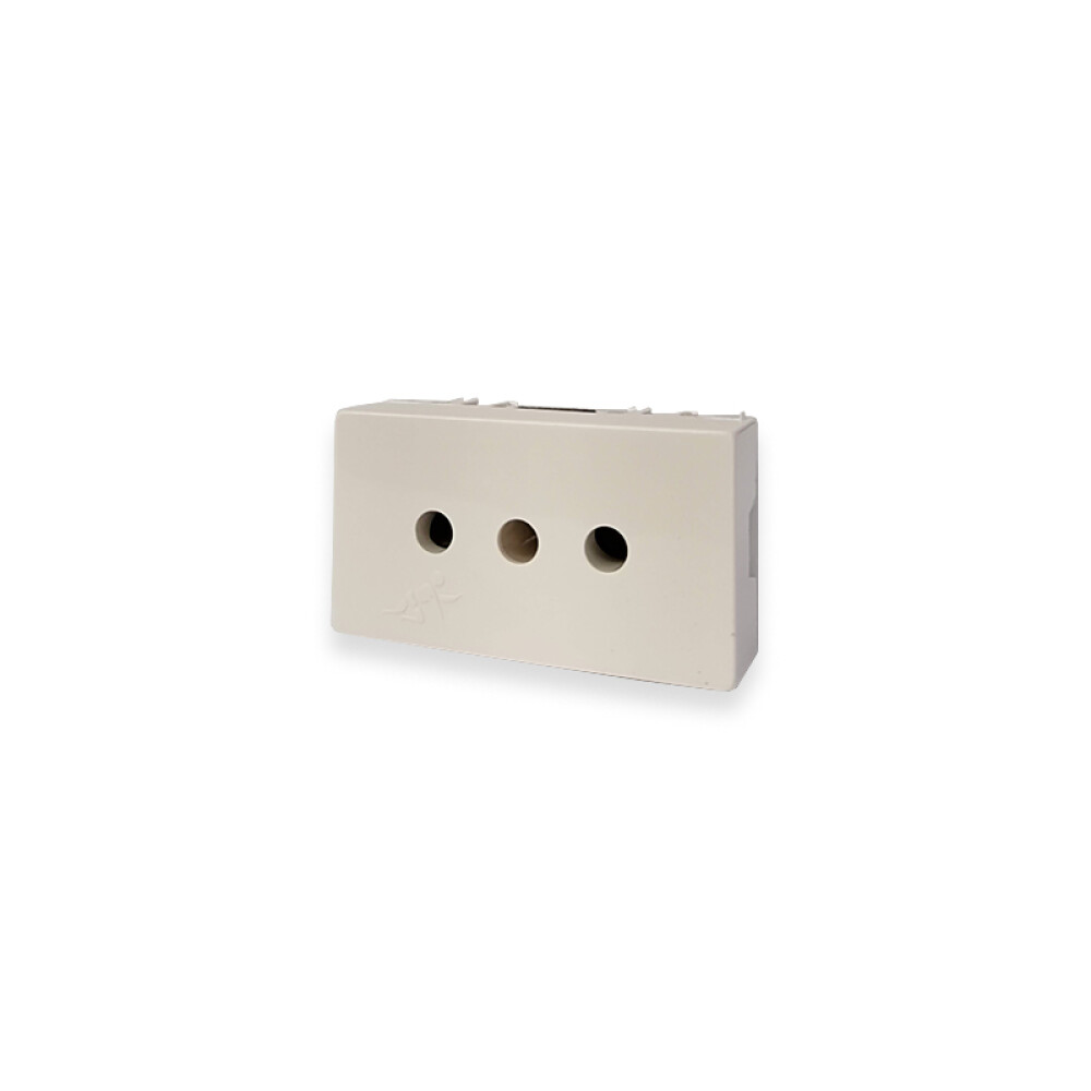 Set de 10 módulos tomacorriente 3 en línea blanche ELE07659