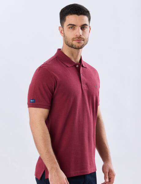 REMERA POLO LISA PIQUÉ Bordo Melange