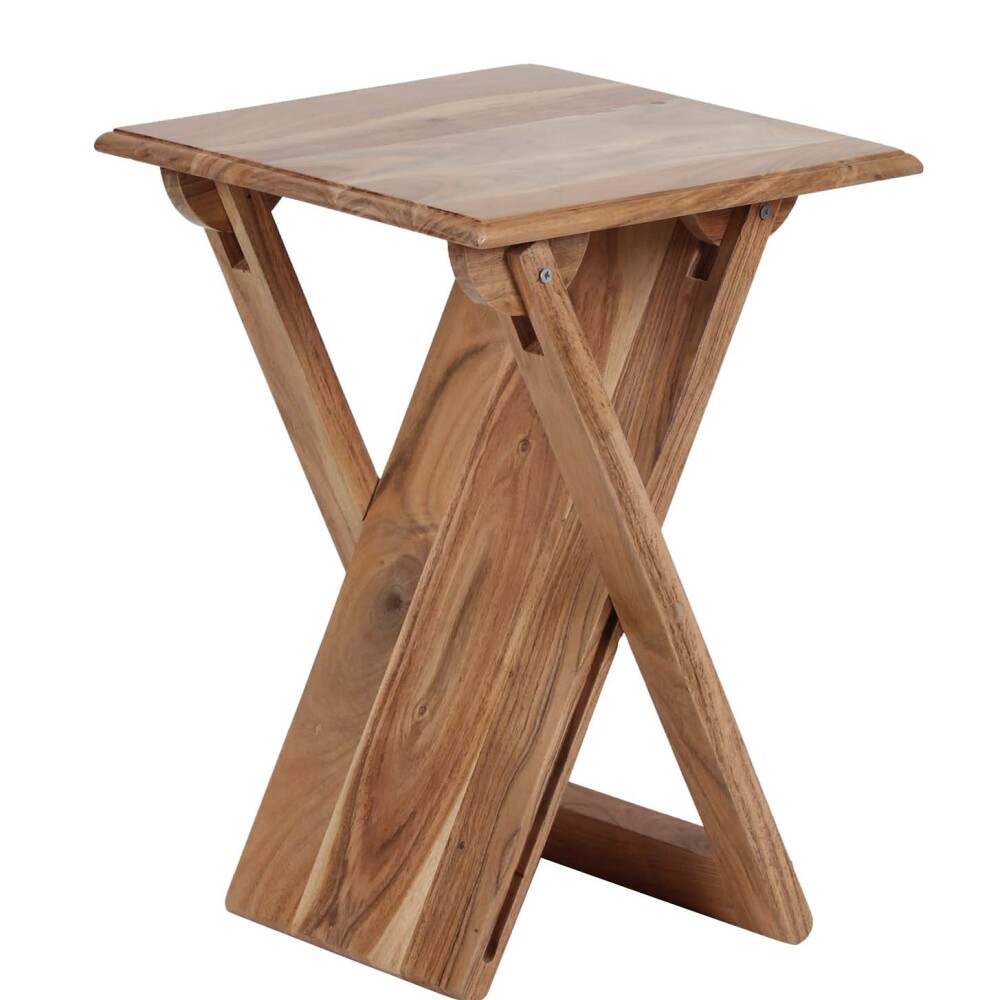 MESA AUXILIAR MADERA MARRON PLEGABLE CASTAÑO