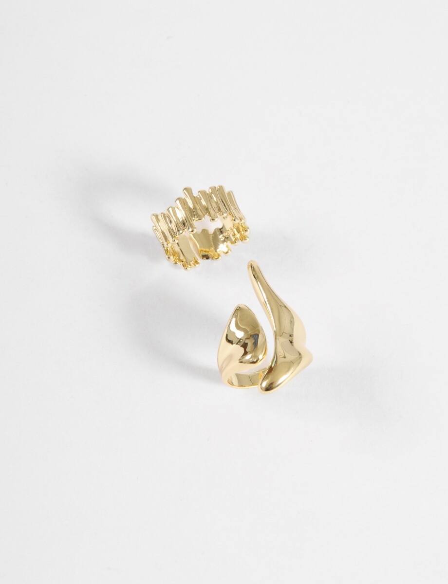 Set de anillos irregulares - dorado 