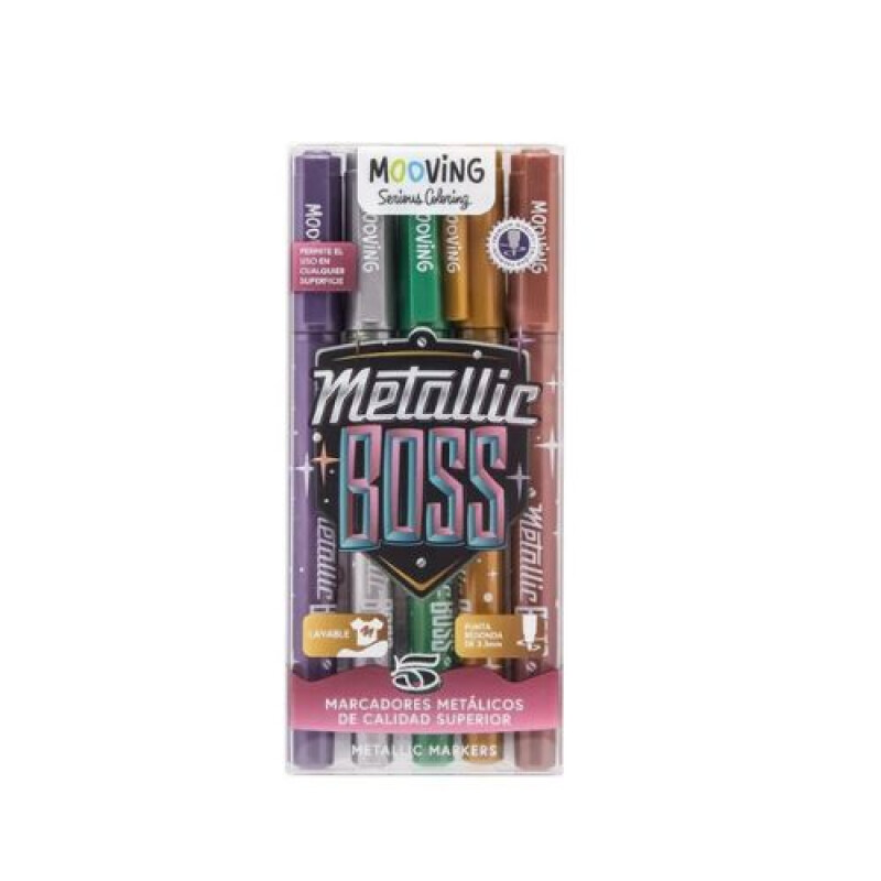 MArcadores Metalicos Mooving Caja x5 unidades Marcadores Metalicos Mooving Caja X5 Unidades